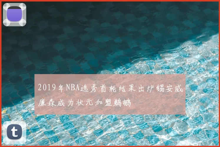 2019年NBA选秀首轮结果出炉锡安威廉森成为状元加盟鹈鹕